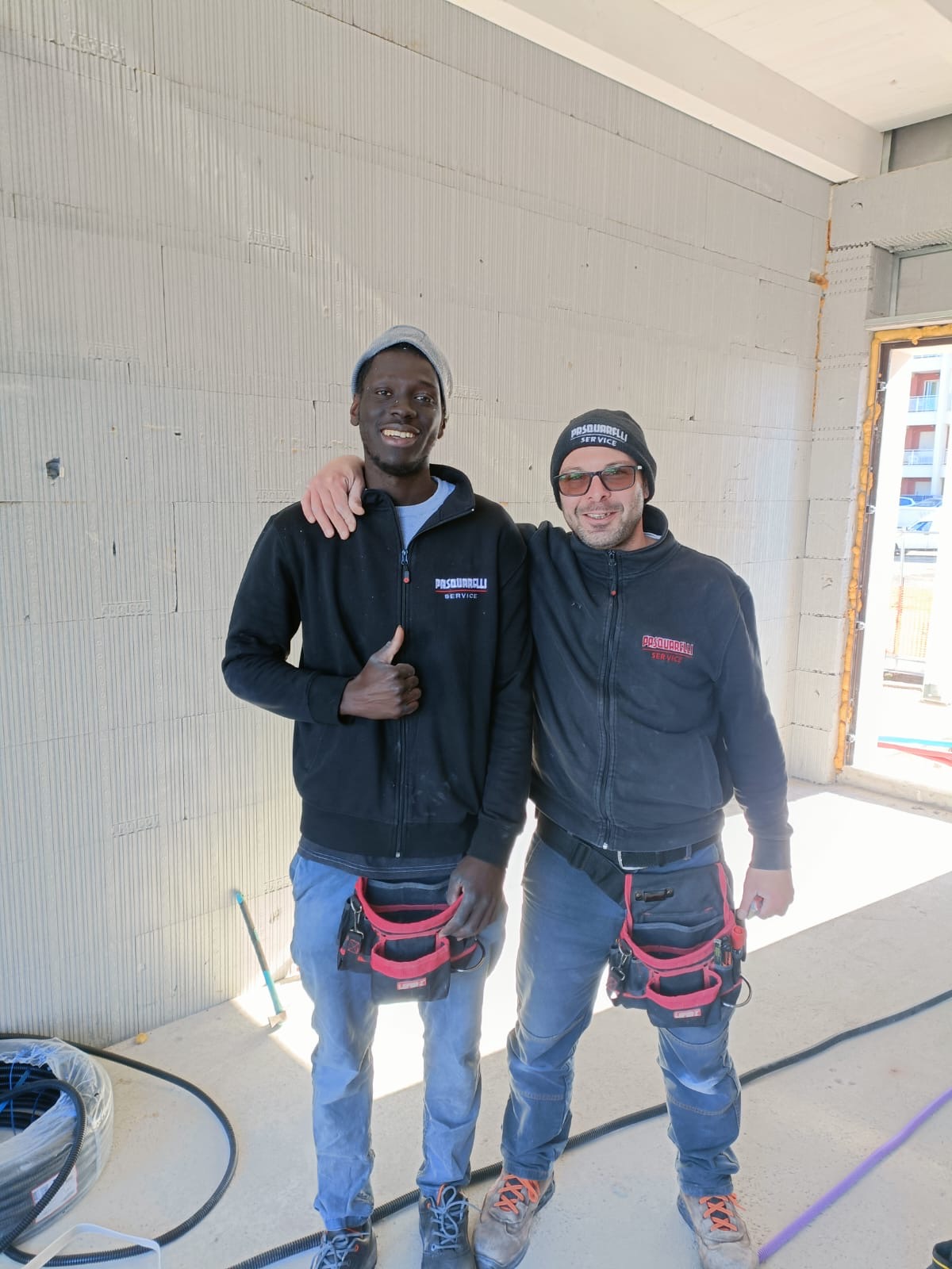 Mohammed e Alessandro M. in cantiere